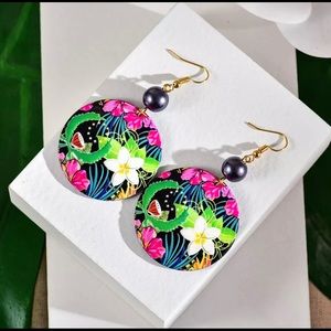 Fashion Acrylic Dangle Drop Earrings Hawaiian Plumeria Earings Accessories